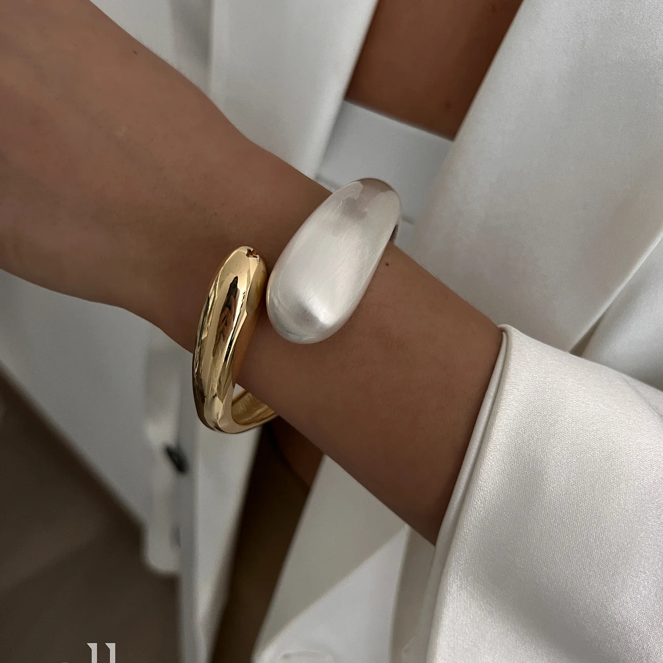 Punk Matte Chunky Open Bangle – Heavy Metal Geometric Cuff Bracelet