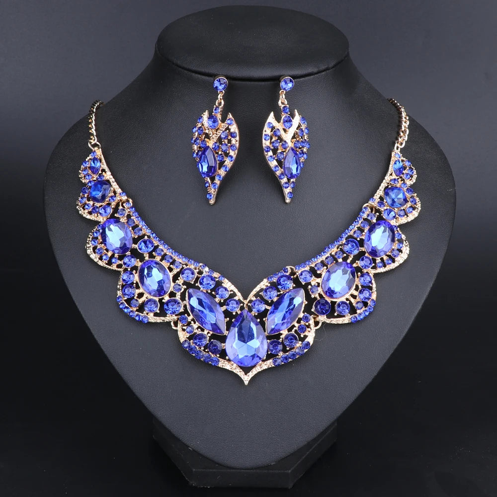 Vintage Retro Indian Bridal Jewellery Set – Necklace & Earrings