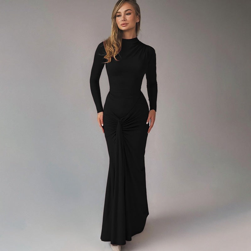 Lace-Up Sheath Dress - Sculpted Elegance