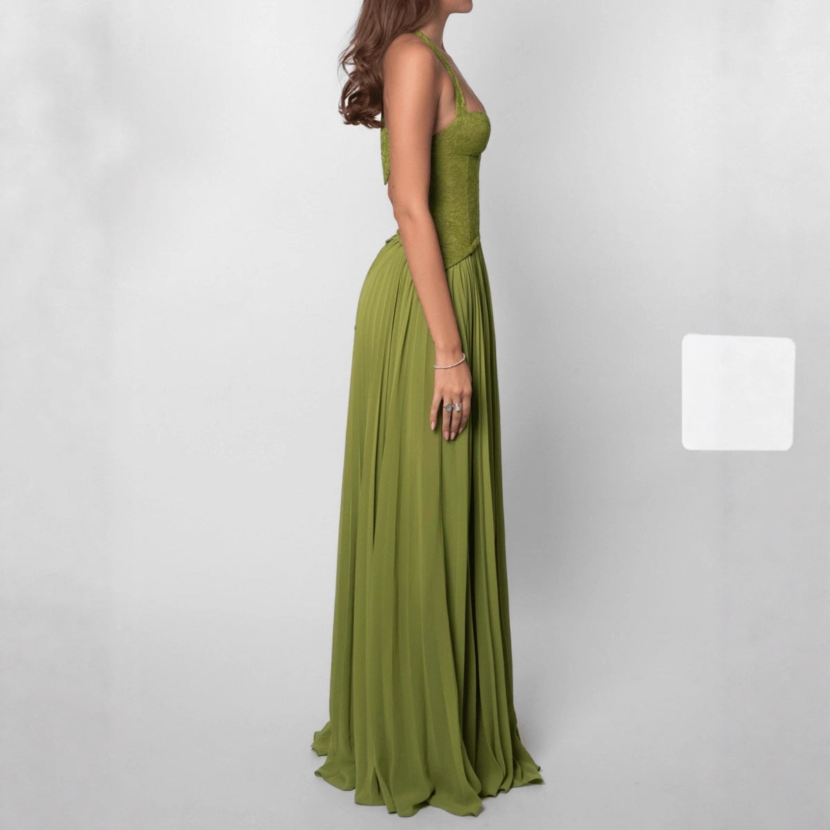 Backless Halter Pleated Dress - Evening Elegance