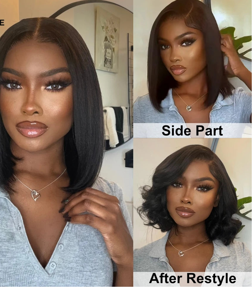Yaki Straight Bob Wig - 7x5 & 13x4 Lace Pre Cut Glueless 150% Density