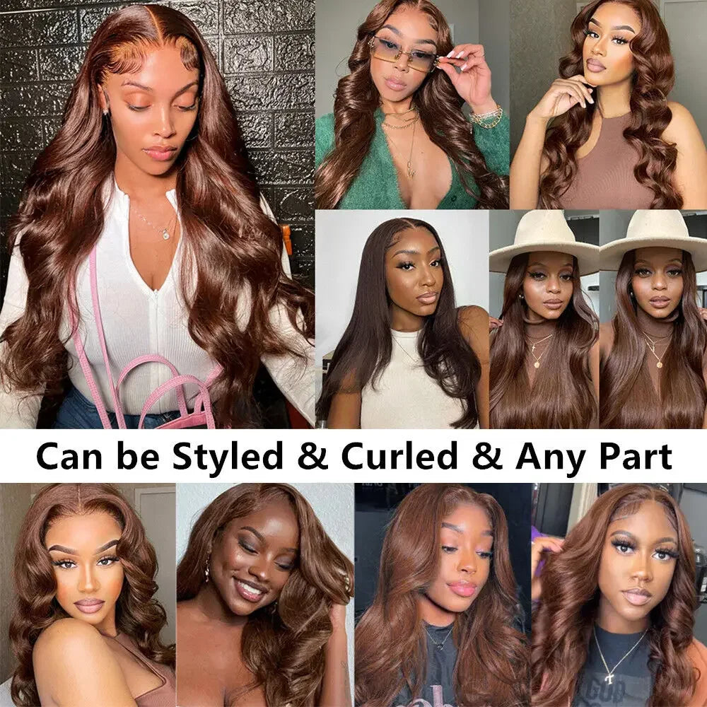 Chocolate Brown Body Wave HD Lace Front Wig