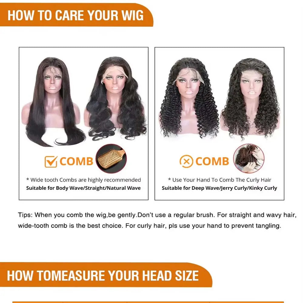 Body Wave Lace Front Wig - 13x6/13x4/5x5 Glueless 180-250% Density