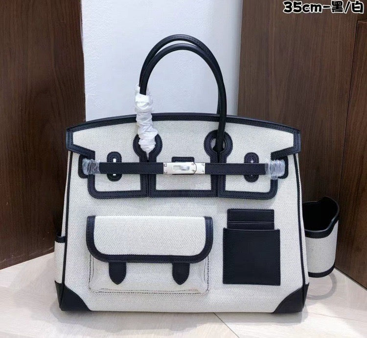 Structured Leather Cargo Tote
