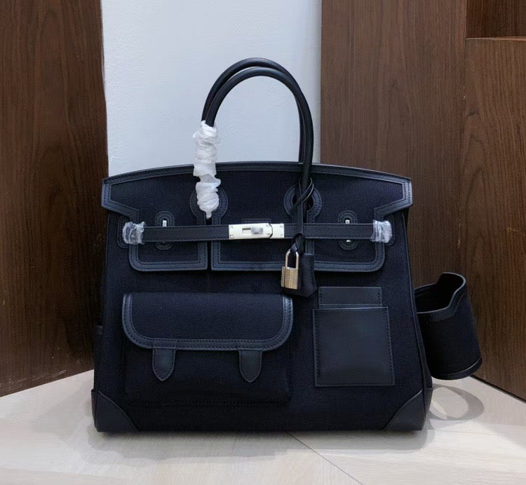 Structured Leather Cargo Tote
