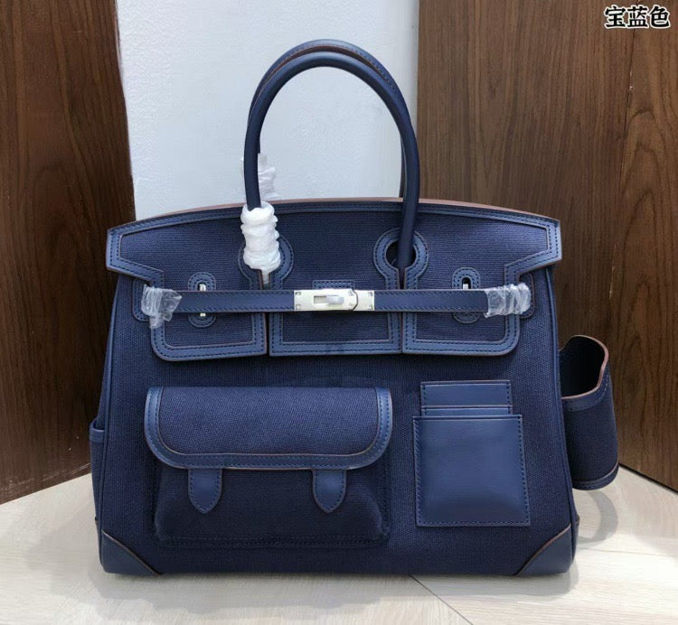 Structured Leather Cargo Tote