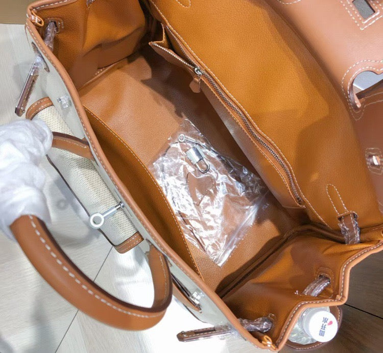 Structured Leather Cargo Tote