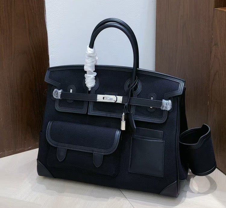 Structured Leather Cargo Tote