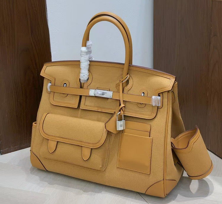Structured Leather Cargo Tote