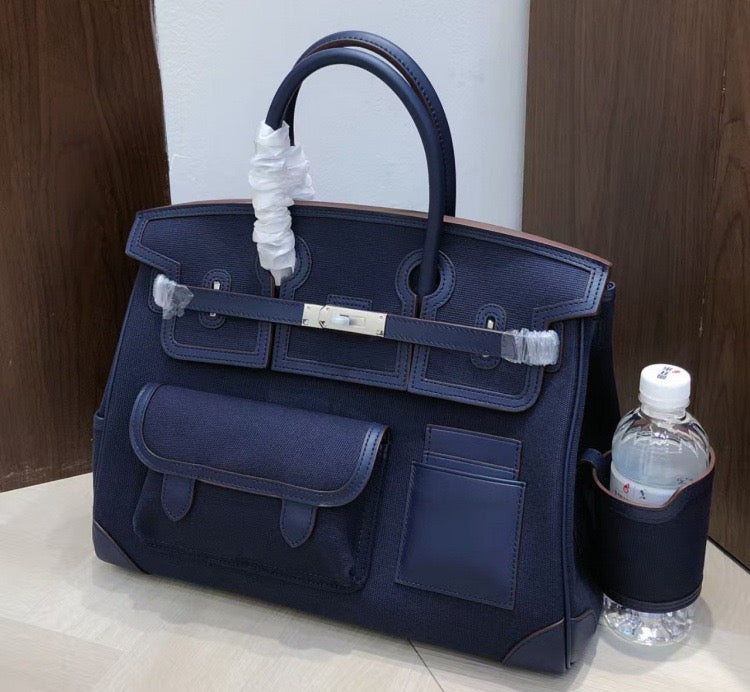 Structured Leather Cargo Tote