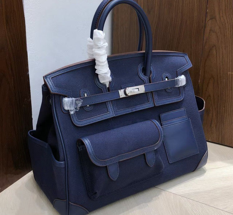 Structured Leather Cargo Tote