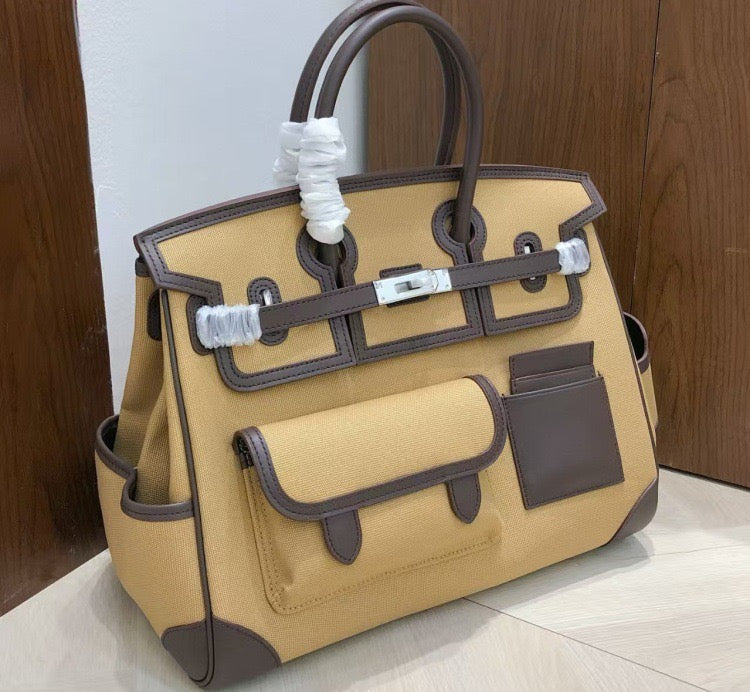 Structured Leather Cargo Tote