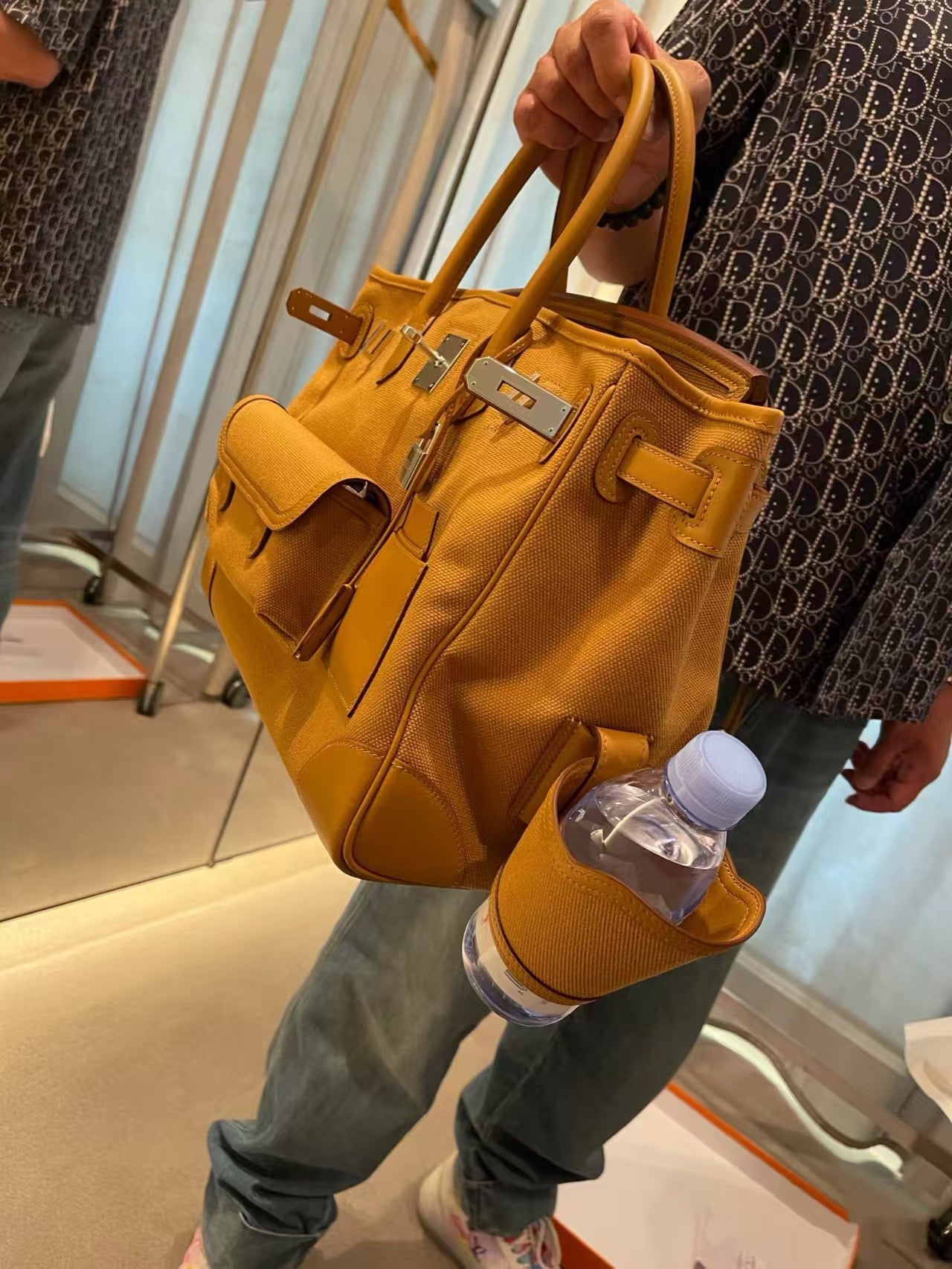 Structured Leather Cargo Tote