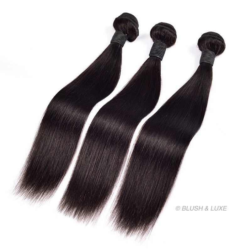 Premium Raw Silk-Straight Human Hair Bundles