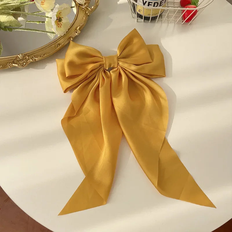 Minimalist Silk Bow Hair Clips – Set of 3 Elegant Barrettes