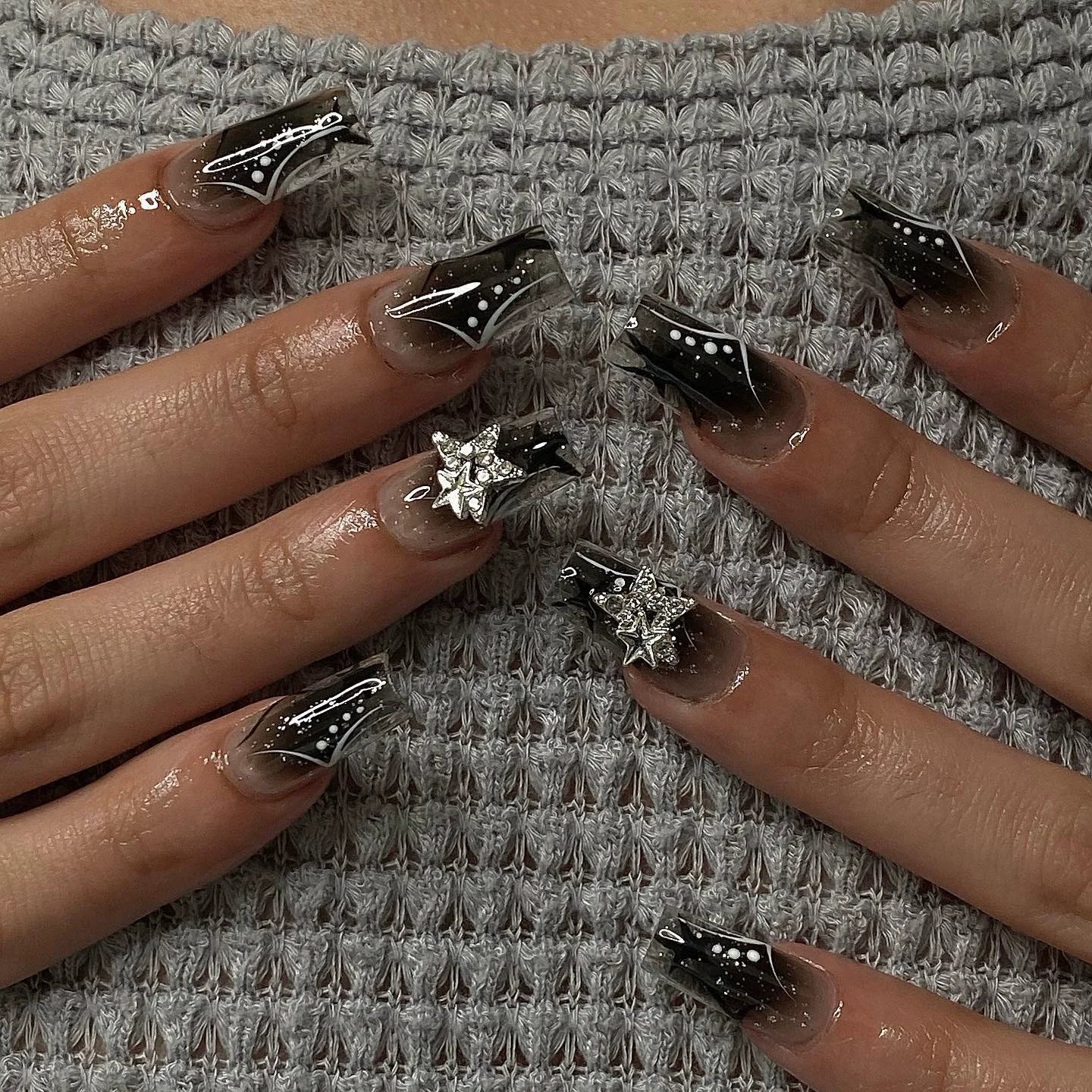Pink Butterfly Glitter Press-On Nails - French Ballet