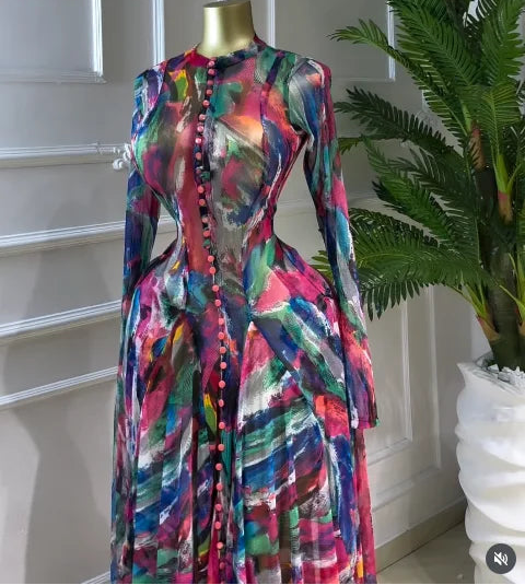 Big Swing Tie Dye Maxi Dress – Floor-Length Beach & Evening Dress