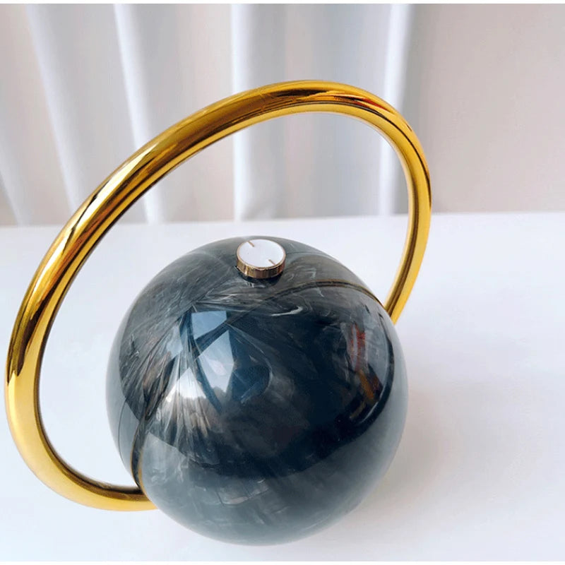 Marble Sphere Evening Clutch – Designer Electroplated Handbag