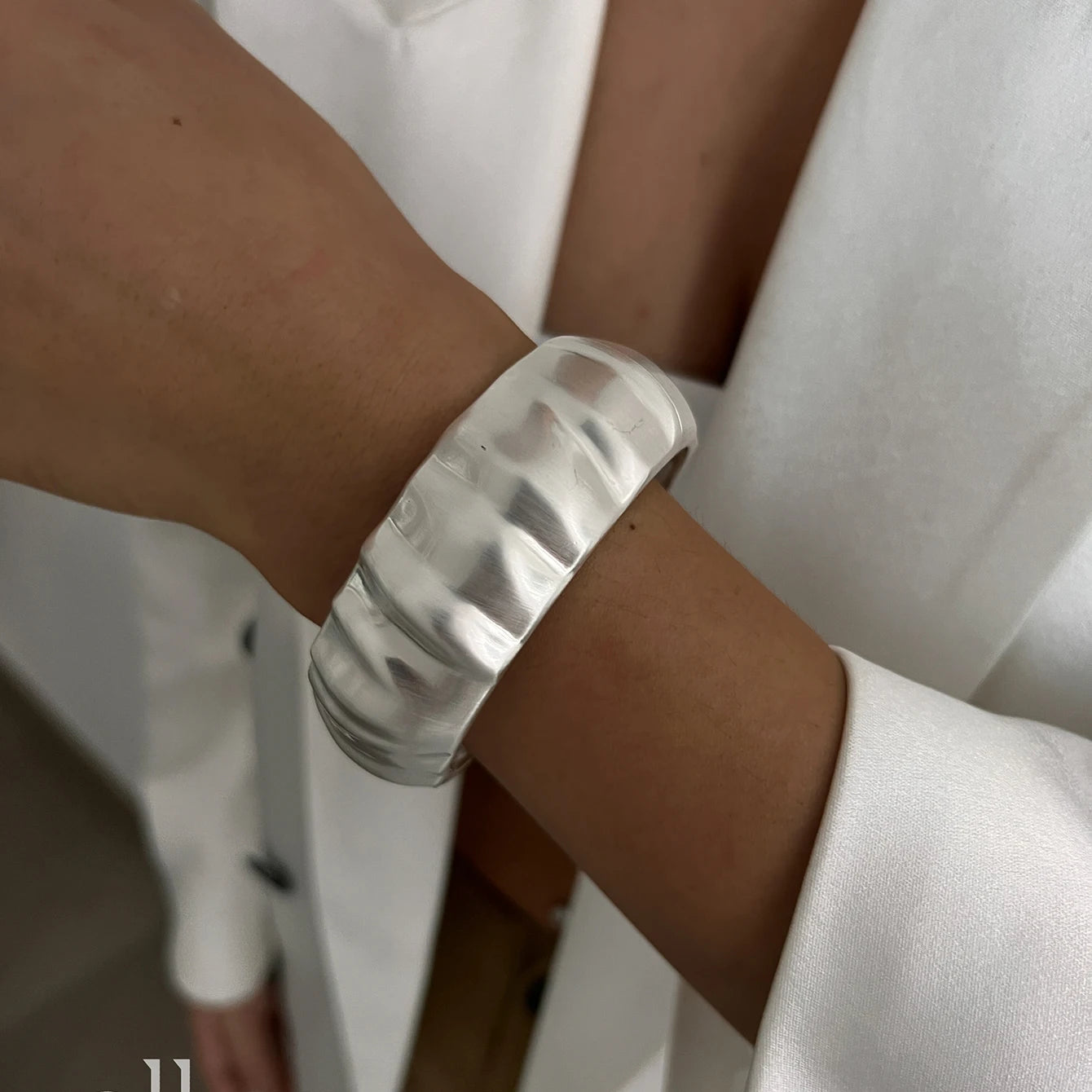 Punk Matte Chunky Open Bangle – Heavy Metal Geometric Cuff Bracelet