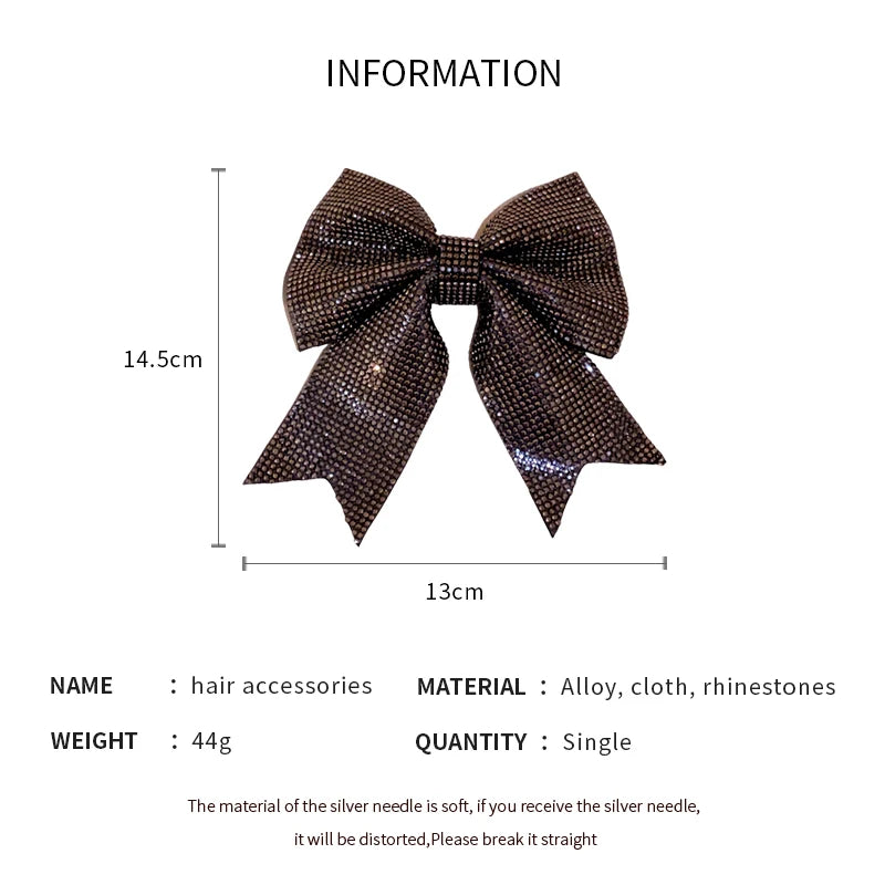 Jewelled Bow Spring Hair Clips – Korean-Inspired Glam Accessories