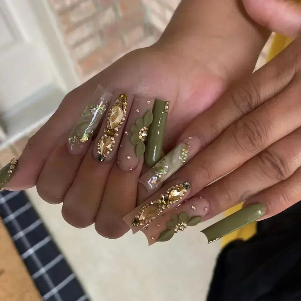 Pink Butterfly Glitter Press-On Nails - French Ballet