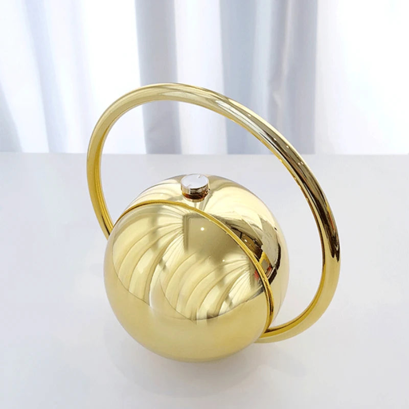 Marble Sphere Evening Clutch – Designer Electroplated Handbag