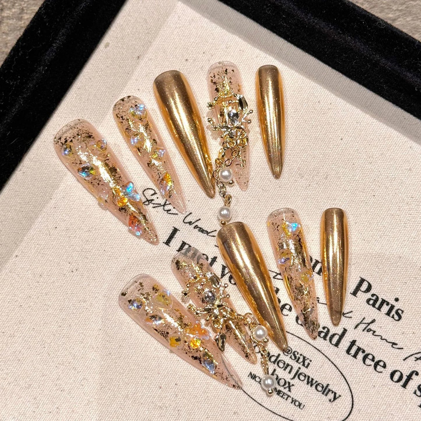 Luxe Diamond Stiletto Press-On Nails – 10pcs Full Flash Crystal