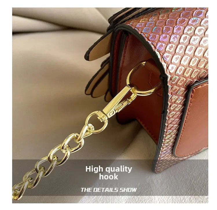 Dragonfly Wing Pearl Rivet Crossbody Bag