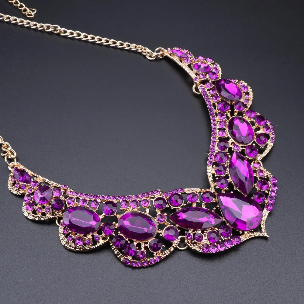 Vintage Retro Indian Bridal Jewellery Set – Necklace & Earrings