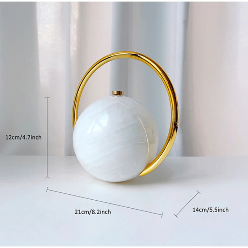 Marble Sphere Evening Clutch – Designer Electroplated Handbag