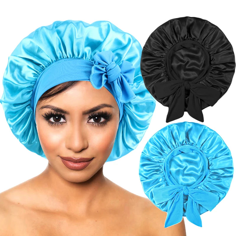 Satin Sleeping Cap – Silky Bonnet Edge Wrap & Shower Night Cap
