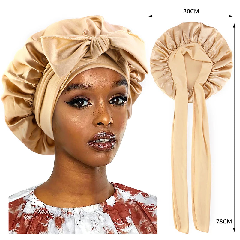 Satin Sleeping Cap – Silky Bonnet Edge Wrap & Shower Night Cap