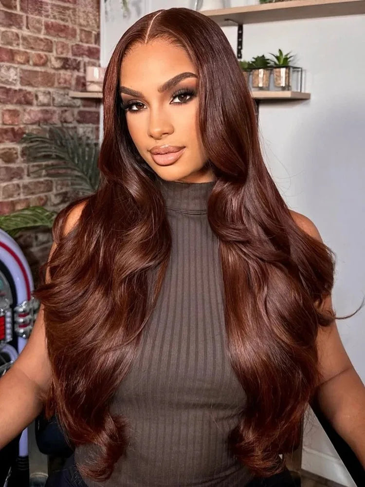 Chocolate Brown Body Wave HD Lace Front Wig