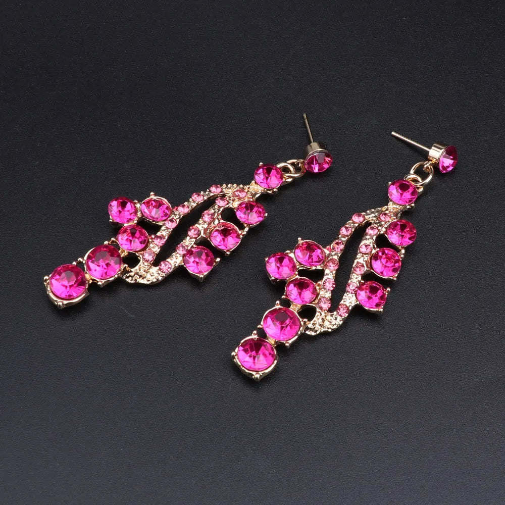 Crystal Gold Bridal Jewellery Set – Necklace & Earrings
