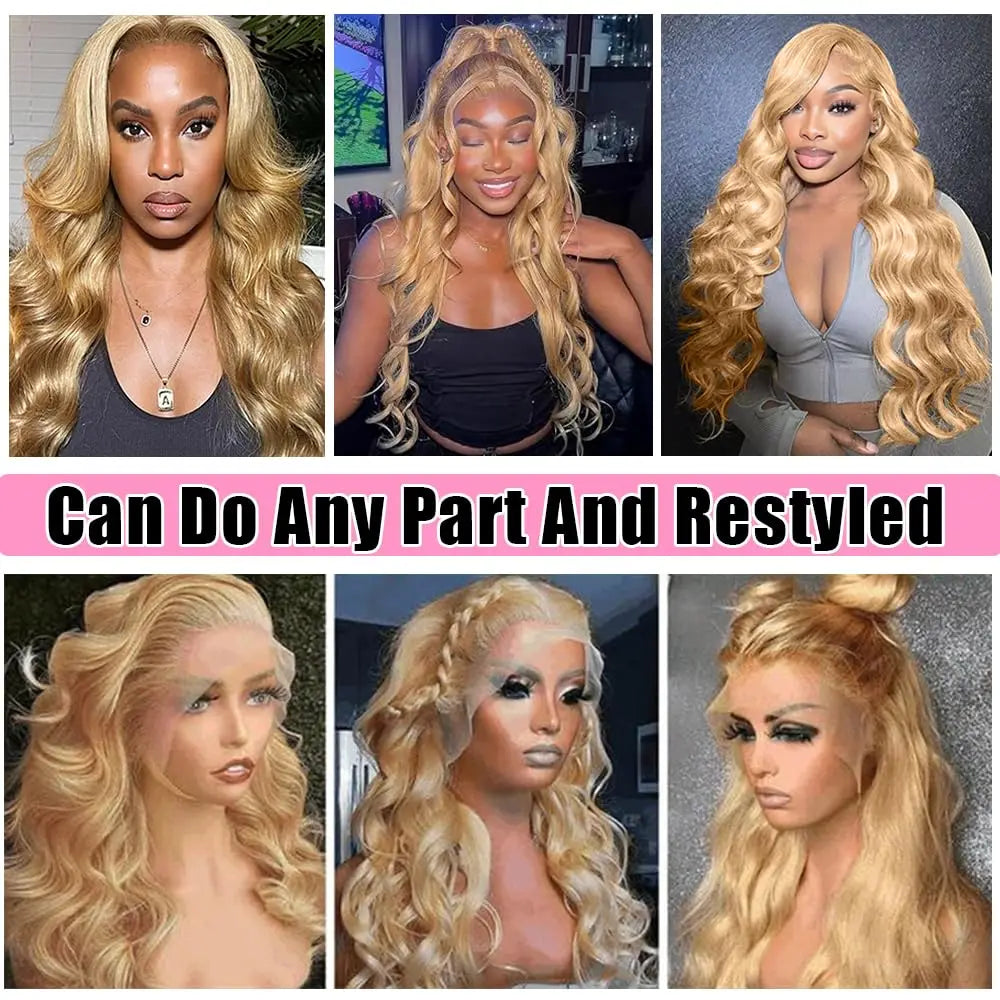 27 Honey Blonde Body Wave Wig - 13x4/13x6 HD Lace 180-250% Density