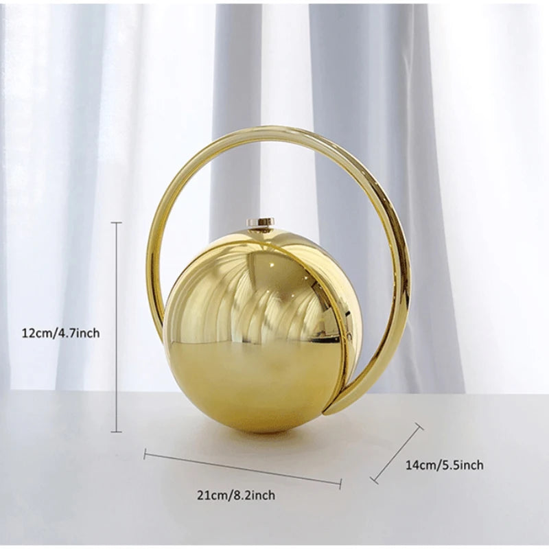 Marble Sphere Evening Clutch – Designer Electroplated Handbag