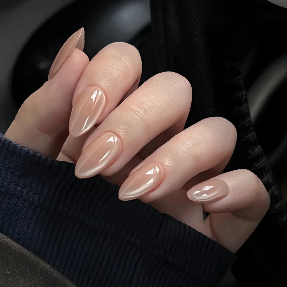 3D Love Glitter Pink Almond Press-On Nails (24pcs)