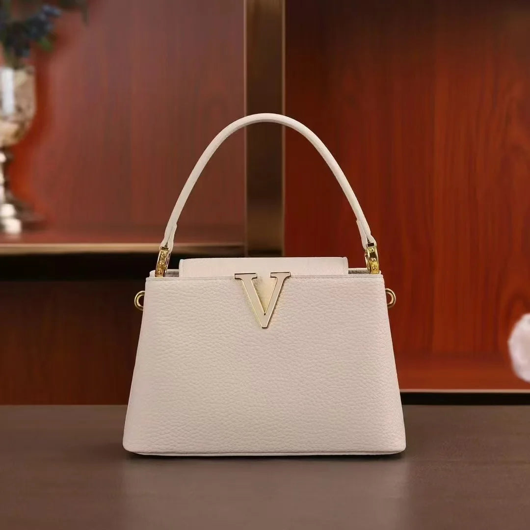 Luxe V-Detail Bucket Satchel – Women’s Shoulder Bag