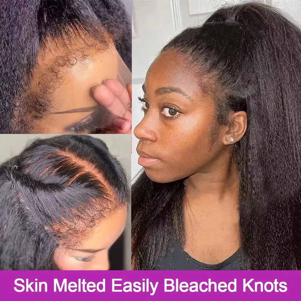 360 Invisi Strap Kinky Straight Wig - Full Lace Yaki 200% Density
