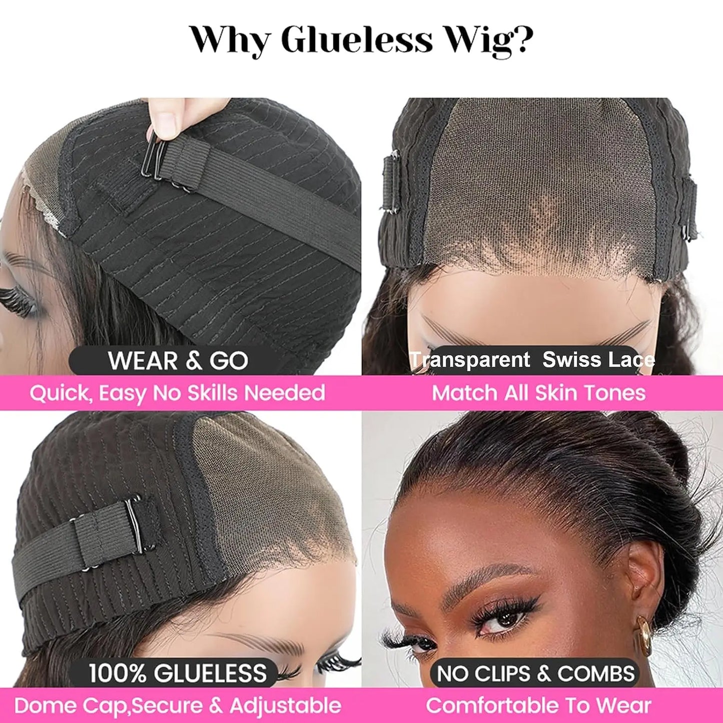 Put On & Go Glueless Straight Bob Wig - Pre Cut 150% Density