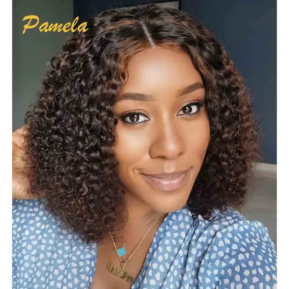Highlight Blonde Short Bob Wig - Curly 13x4/5x5 Lace 180-250% Density