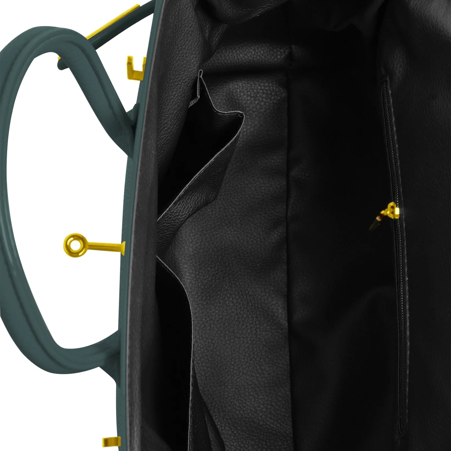 Belted Leather Clasp Tote
