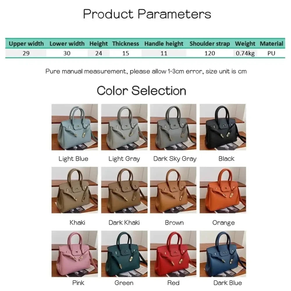 Belted Leather Clasp Tote
