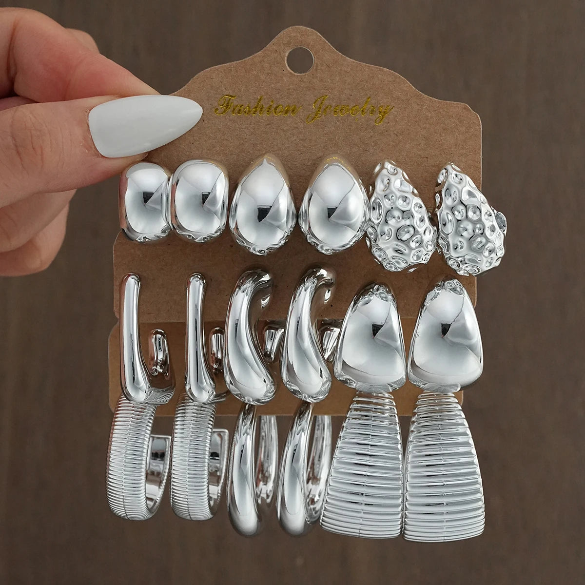 Waterdrop Hoop Earring Set – 18-Piece Gold & Silver Statement Earrings