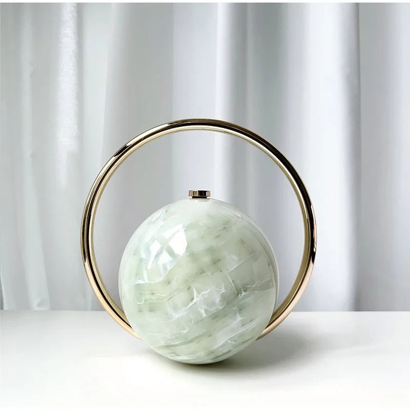 Marble Sphere Evening Clutch – Designer Electroplated Handbag