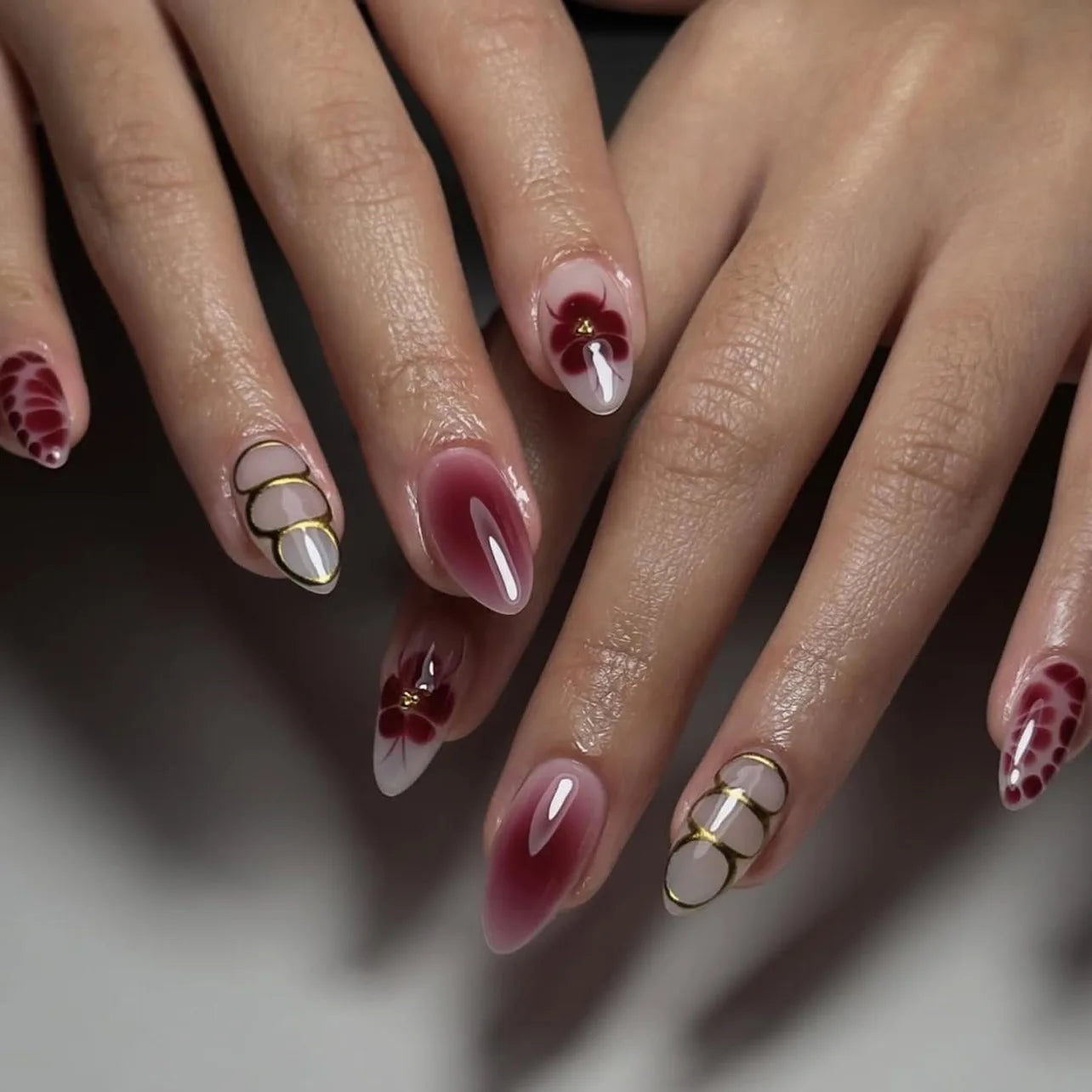 3D Love Glitter Pink Almond Press-On Nails (24pcs)