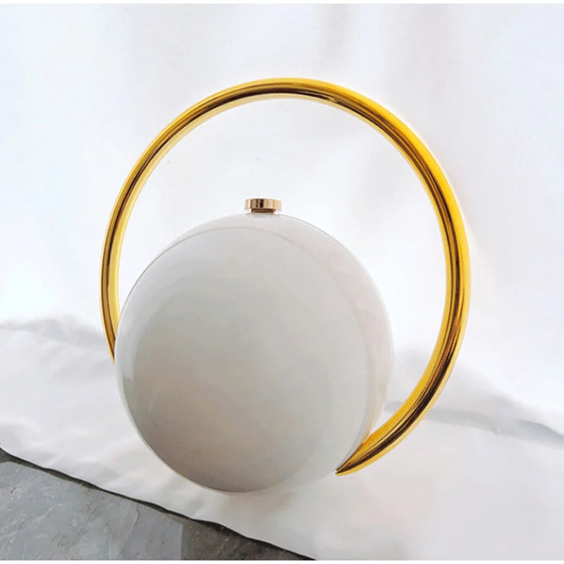 Marble Sphere Evening Clutch – Designer Electroplated Handbag