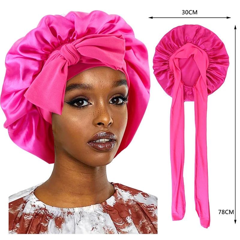 Satin Sleeping Cap – Silky Bonnet Edge Wrap & Shower Night Cap