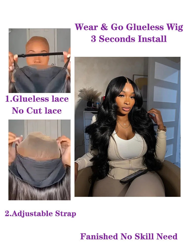 Luxe 30-40 Inch Body Wave Wig - 13x4/13x6 HD Lace Glueless Brazilian Hair