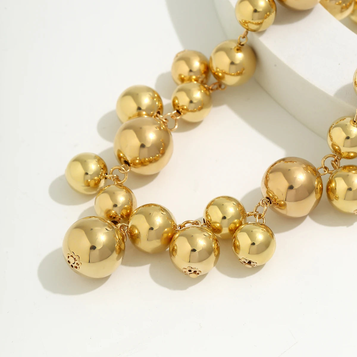 Chunky Acrylic Ball Bead Choker – Exaggerated Grunge Statement Necklace
